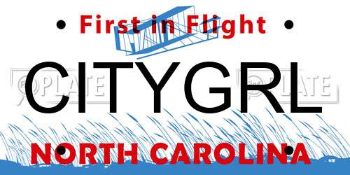 CITYGRL North Carolina License Plate