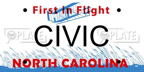 CIVIC North Carolina License Plate