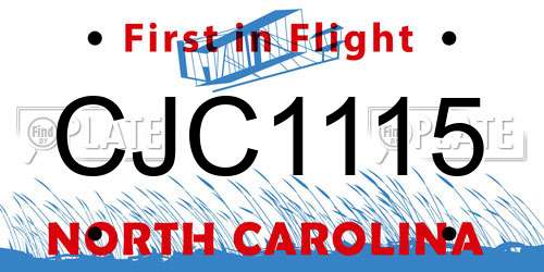 CJC1115 North Carolina License Plate