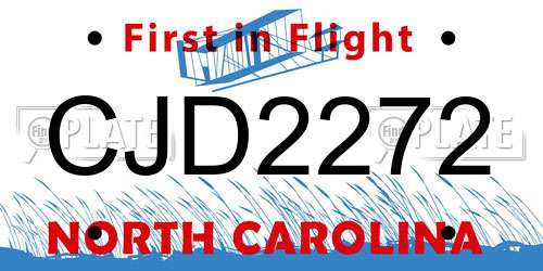 CJD2272 North Carolina License Plate