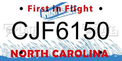 CJF6150 North Carolina License Plate