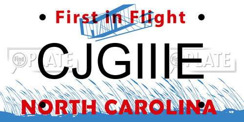 CJGIIIE North Carolina License Plate