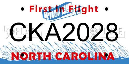 CKA2028 North Carolina License Plate