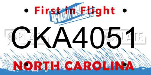 CKA4051 North Carolina License Plate