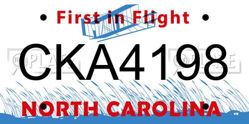 CKA4198 North Carolina License Plate