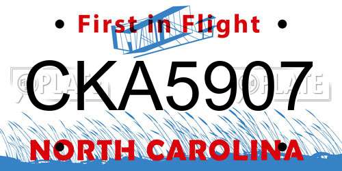 CKA5907 North Carolina License Plate