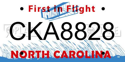 CKA8828 North Carolina License Plate