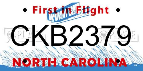 CKB2379 North Carolina License Plate