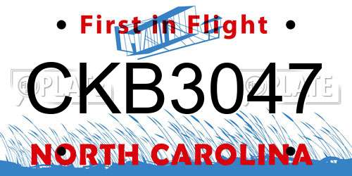 CKB3047 North Carolina License Plate