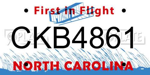 CKB4861 North Carolina License Plate