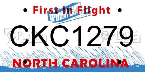 CKC1279 North Carolina License Plate