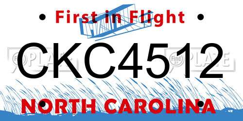 CKC4512 North Carolina License Plate