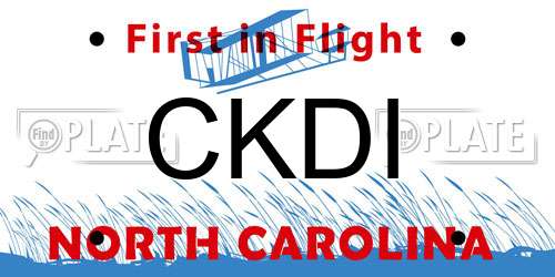 CKDI North Carolina License Plate