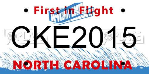 CKE2015 North Carolina License Plate