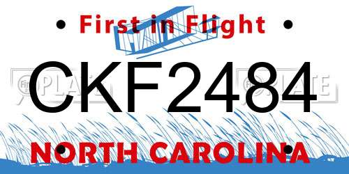 CKF2484 North Carolina License Plate