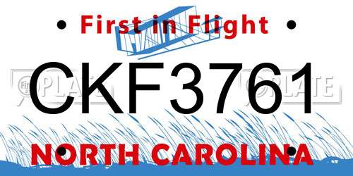 CKF3761 North Carolina License Plate