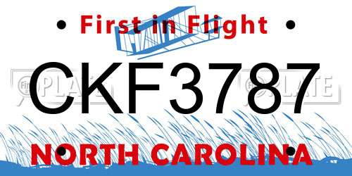 CKF3787 North Carolina License Plate