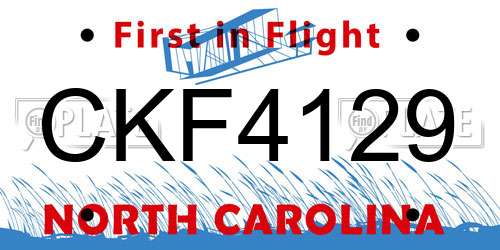 CKF4129 North Carolina License Plate