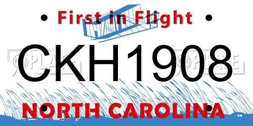 CKH1908 North Carolina License Plate