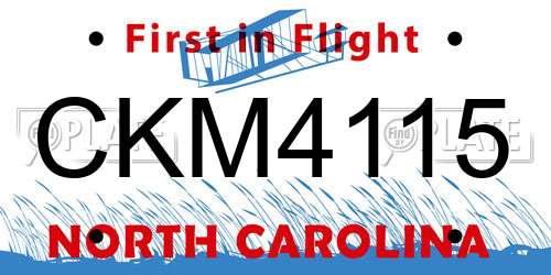 CKM4115 North Carolina License Plate