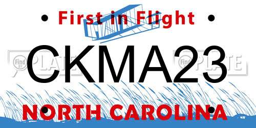 CKMA23 North Carolina License Plate