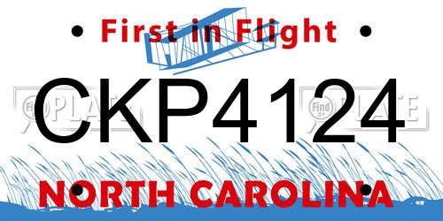 CKP4124 North Carolina License Plate
