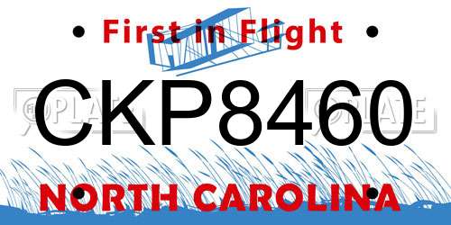 CKP8460 North Carolina License Plate