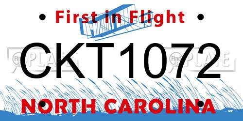 CKT1072 North Carolina License Plate