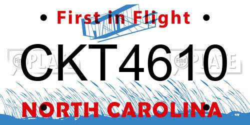 CKT4610 North Carolina License Plate
