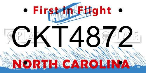 CKT4872 North Carolina License Plate