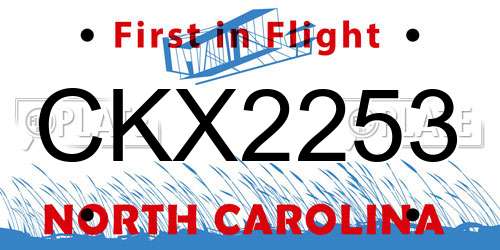 CKX2253 North Carolina License Plate