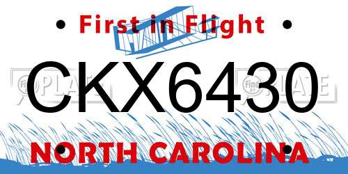 CKX6430 North Carolina License Plate