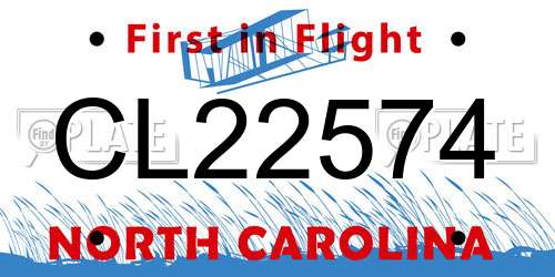 CL22574 North Carolina License Plate