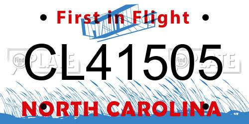 CL41505 North Carolina License Plate