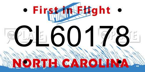 CL60178 North Carolina License Plate