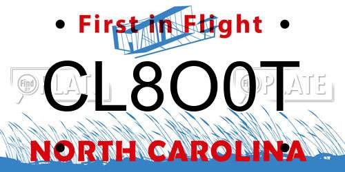 CL8O0T North Carolina License Plate