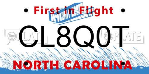 CL8Q0T North Carolina License Plate