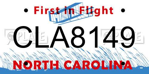 CLA8149 North Carolina License Plate