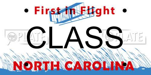 CLASS North Carolina License Plate