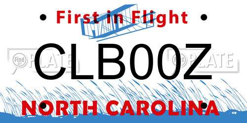 CLB00Z North Carolina License Plate