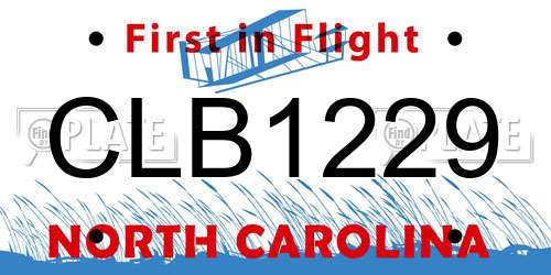 CLB1229 North Carolina License Plate