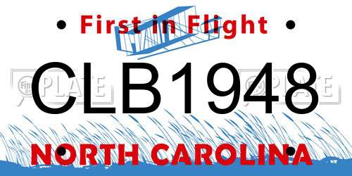 CLB1948 North Carolina License Plate