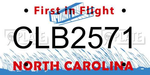 CLB2571 North Carolina License Plate