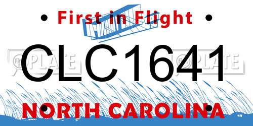 CLC1641 North Carolina License Plate