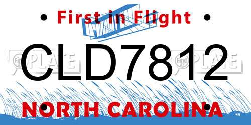CLD7812 North Carolina License Plate