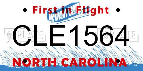 CLE1564 North Carolina License Plate