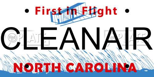 CLEANAIR North Carolina License Plate