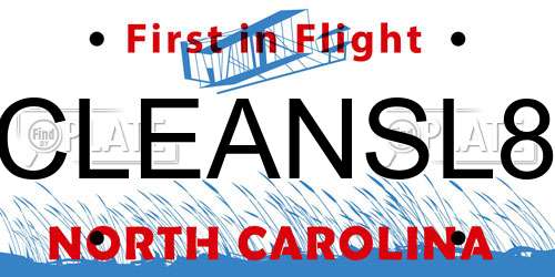 CLEANSL8 North Carolina License Plate