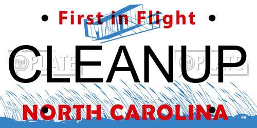 CLEANUP North Carolina License Plate