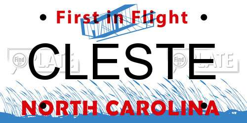 CLESTE North Carolina License Plate